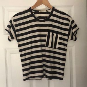 Marine layer crop pocket tee